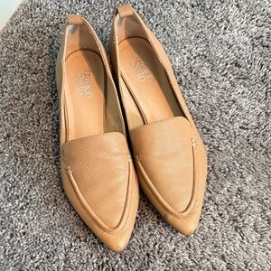 Franco Sarto Camel/Tan Leather Pointed-Toe Loafers